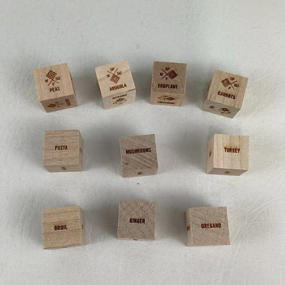 Foodie Dice Seasonal Dinner Inspiration Glass Tumbler Cork Lid Brainstorm Meals - Picture 5 of 9